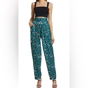 NWOT Kimberly Goldson LUV MINI PEPPERMINT FLORAL PANTS (Size 2)